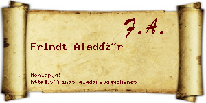 Frindt Aladár névjegykártya